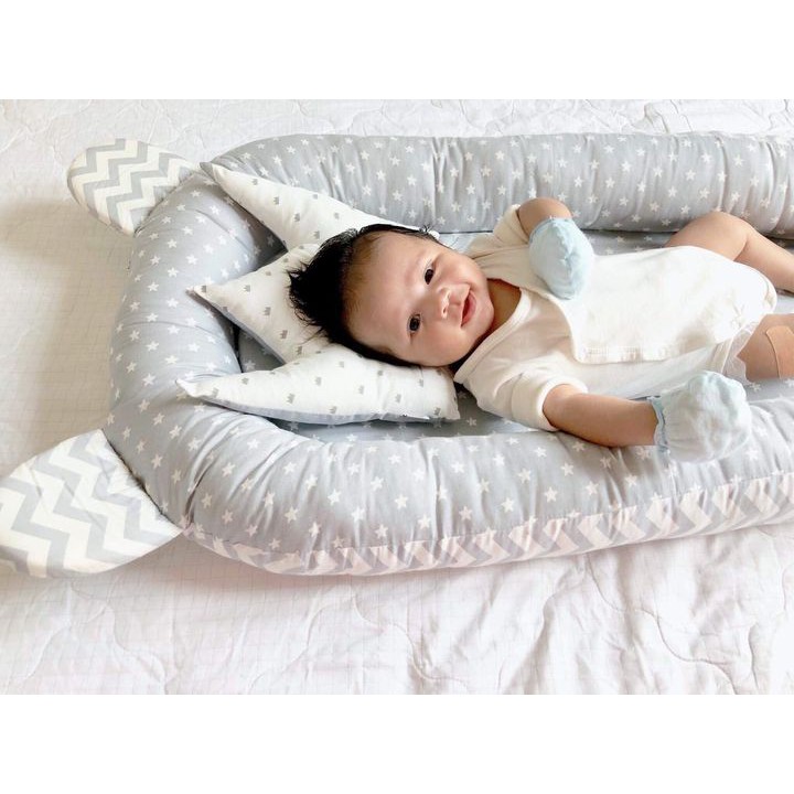 (Gối lõm chống méo đầu) Gối chống bẹt đầu RUNA KIDS cho trẻ sơ sinh - chất liệu Cotton Hàn mềm mịn, giúp bé ngủ ngon