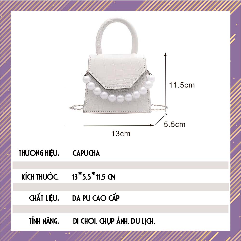 Túi xách nữ mini đựng son phấn kiểu dáng cute xinh xắn Capucha T114