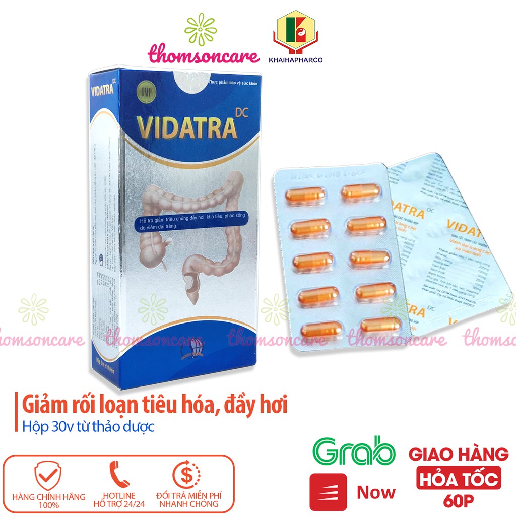 Vidatra - Hỗ trợ ổn định đại tràng, giảm rối loạn tiêu hóa từ hoàng liên và thảo dược hộp 30 viên