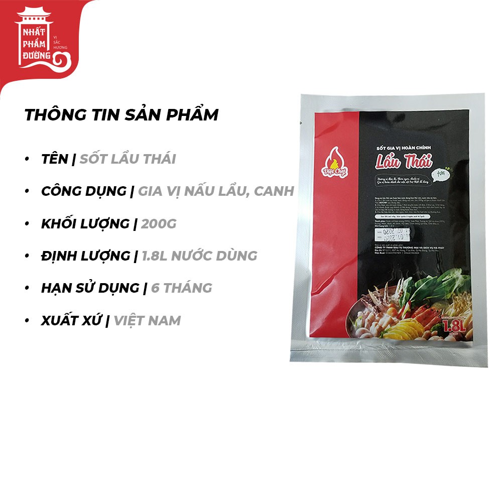 [SỐT TƯƠI] Combo 5 Gói gia vị lẩu Thái Tomyum Việt Chef 200g dùng cho 1.8l nước lẩu