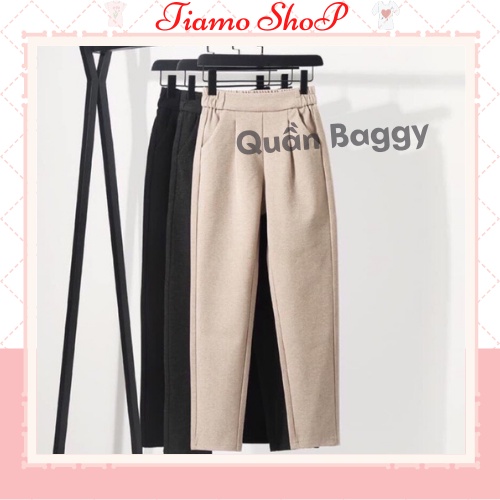 QUẦN BAGGY DẠ NỮ CHUN NỬA, Quần Dạ  Mẫu Hót 2021