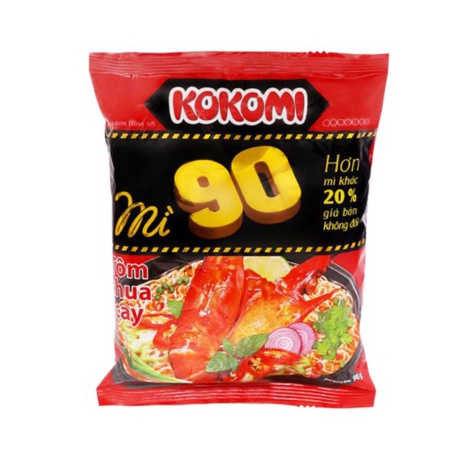 MÌ KOKOMI ĐẠI 90 TÔM CHUA CAY/ SƯỜN CAY HÀNH PHI GÓI 90G