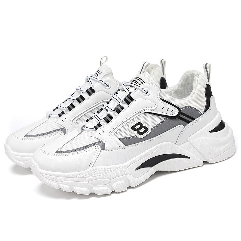 Giày sneaker thể thao nam Viền Số 8 Phản Quang Cao Cấp, đế êm, sang trọng