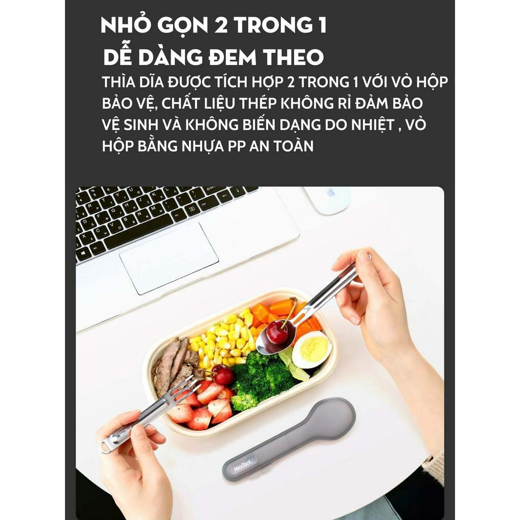 Bộ thìa dĩa inox Xiaomi Nextool, Thép không rỉ 402J2 an toàn.