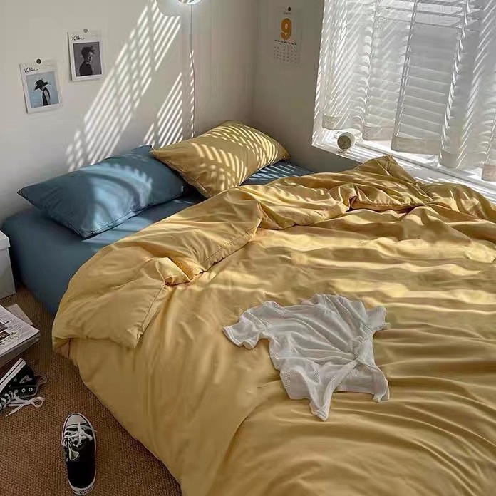 Bộ chăn ga cotton tc notag, sét chăn gối drap giường TC 4 món