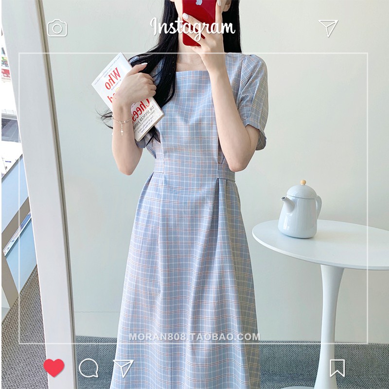 [Mã WASTMAY giảm 15% tối đa 30K đơn 150K] (HÀNG SẴN) Váy xòe kẻ sọc tay phồng cổ vuông tiểu thư MORAN Dress | BigBuy360 - bigbuy360.vn
