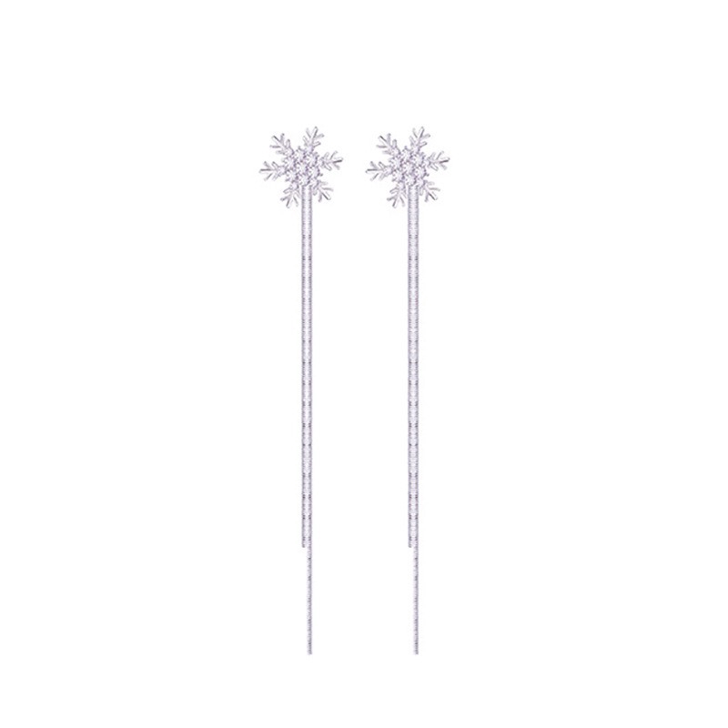 Khuyên tai hoa tuyết đính đá zircon chất lượng cao AAA thời trang dành cho nữ