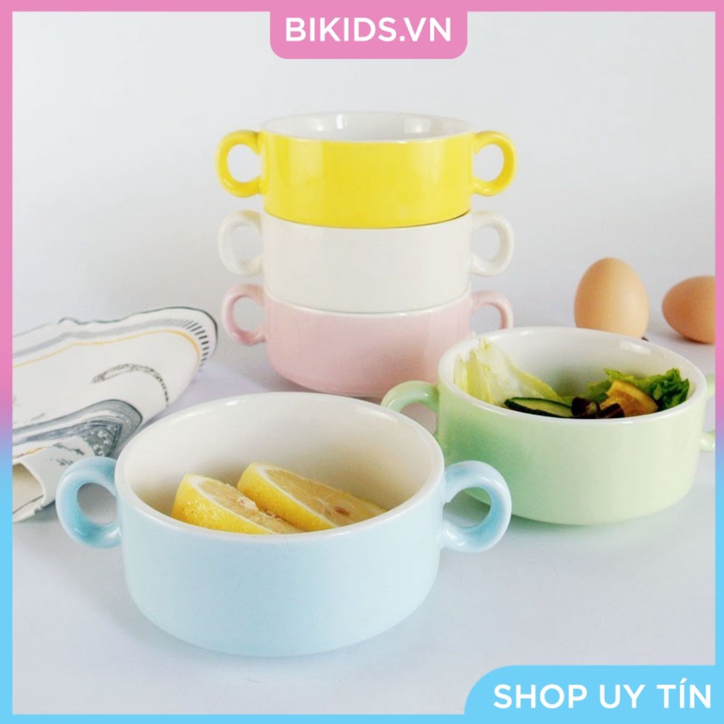 Bát ăn dặm 2 tai hình cốc ( nhiều màu )