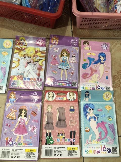 Tập hình dán sticker công chúa, hình dán thay quần áo búp bê mẫu mới
