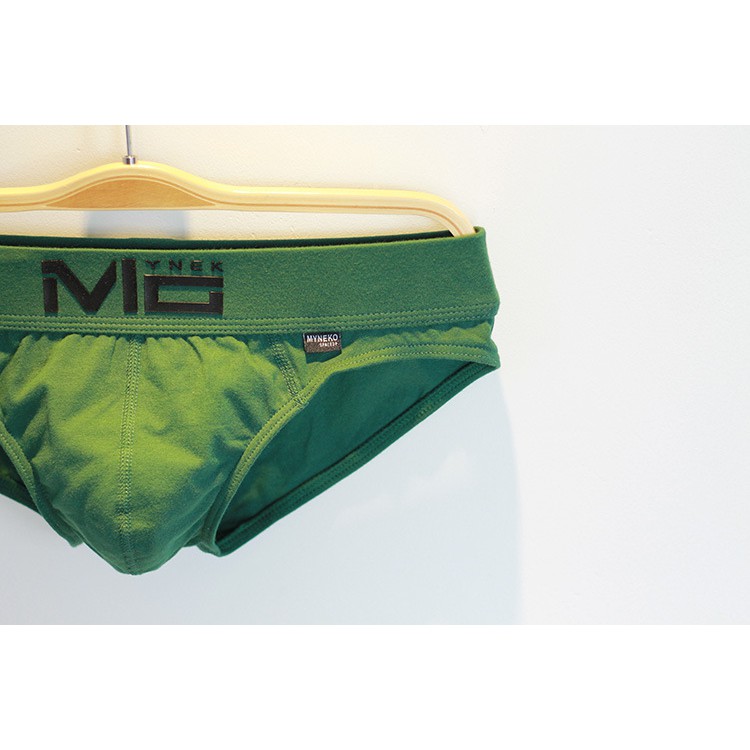QUẦN SỊP NAM Dạng Tam Giác COTTON Cao Cấp MYNEKO Logo MC Màu Xanh Rêu Sang Trọng