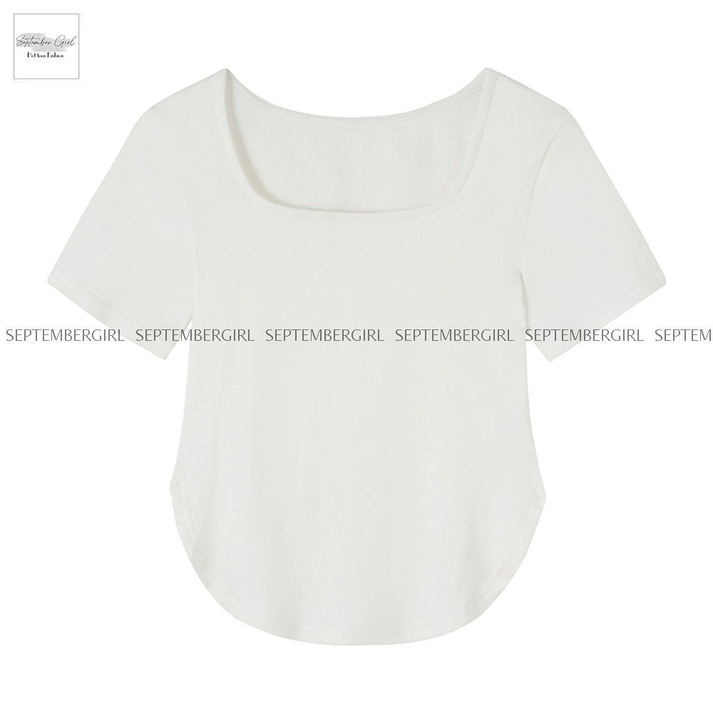 Áo thun nữ dáng croptop cổ vuông SEPTEMBERGIRL - AO TOP NU 004V1