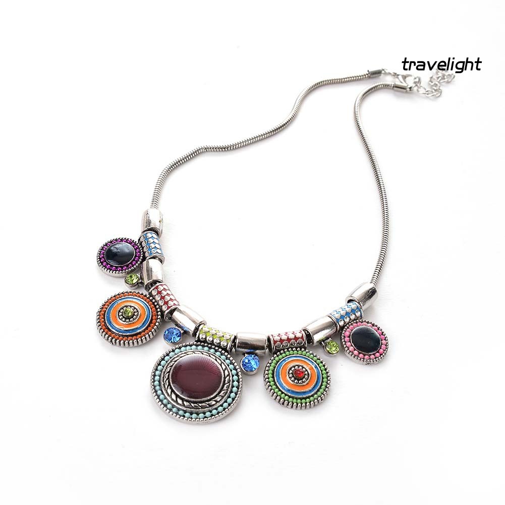 Vòng cổ Mặt Tròn Đính Đá Thời Trang Dành Cho Nữ