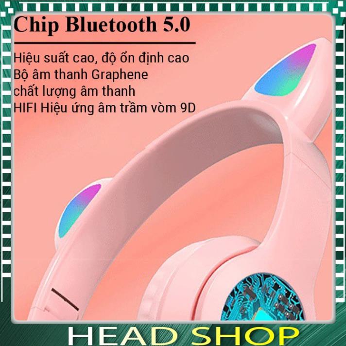 Tai Nghe Chụp tai Mèo Bluetooth P47 ST71 Headphone Dễ Thương Có Mic, Âm Bass Mạnh Mẽ PIN TRÂU tiện lợi