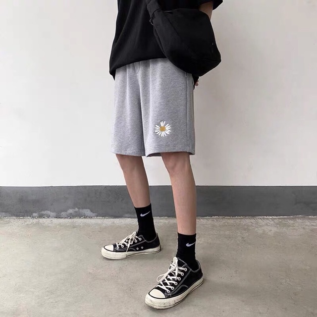 FREESHIP 50K - Quần Cộc Hoa Cúc Unisex Nam, Nữ, Chất Thun 2 Da, Trẻ Trung, Năng Động