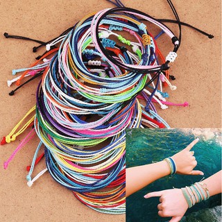1 Máy Tính Boho Mùa Hè Đi Biển Lướt Vòng Tay Dành Cho Nam Nữ Handmade Nhiều Lớp Dệt Tình Bạn Vòng Tay Sáp Dây Vòng Tay Chống Thấm Nước