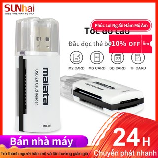 Đầu đọc thẻ tốc độ cao usb 2.0 sd / M2 / MS / tf / card bốn trong một cho máy tính ô tô mini USB phổ thông