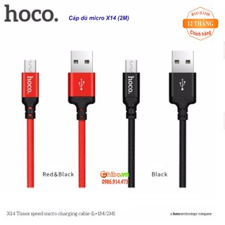 [CHÍNH HÃNG] Cáp sạc dây dù micro 2M Hoco X14 cho Android chính hãng