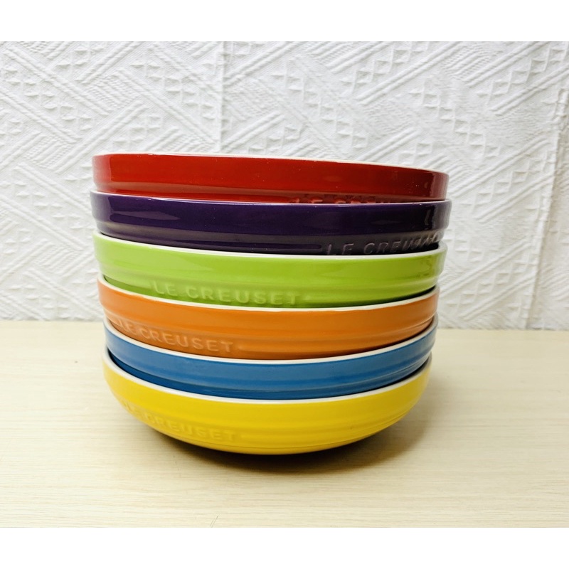 Đĩa sứ sâu lòng 21cm cao 5cm cao cấp màu cầu vồng - LC nội địa