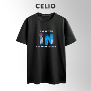 Áo phông unisex cộc tay form lỡ thiết kế local brand i love you in every universe | celio