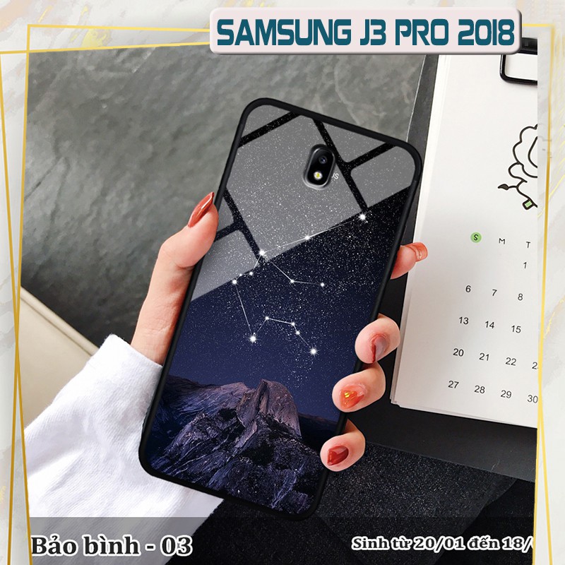 Ốp lưng kính 3D Samsung J3 Pro 2018 -cung hoàng đạo