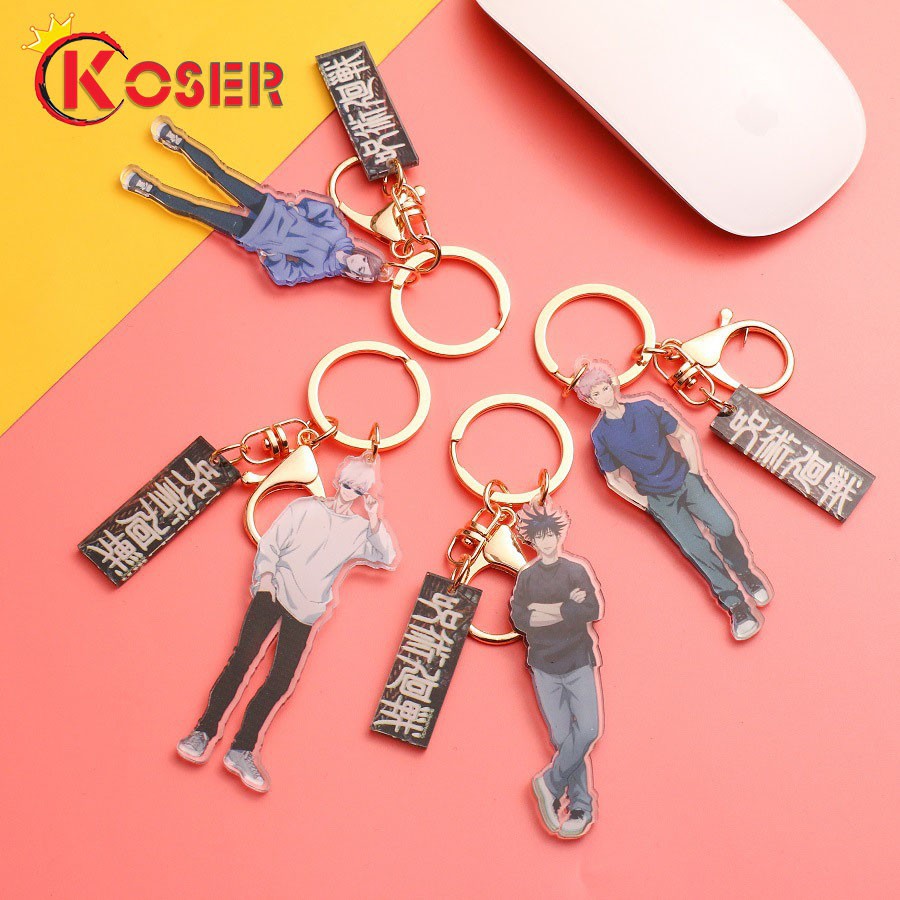 COSER KING 1pcs Jujutsu Kaisen Acrylic Keychain Itadori Yuji Fushiguro Megumi Anime Cartoon