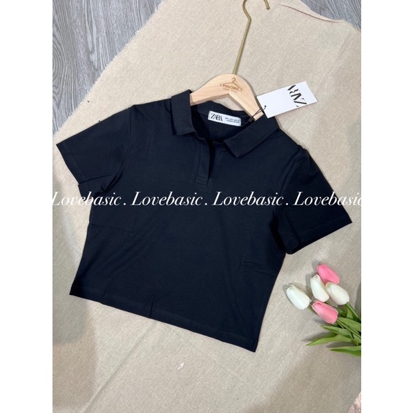 ÁO THUN croptop Lovebasic cổ bẻ, chất liệu thun cotton co dãn phong cách đơn giản