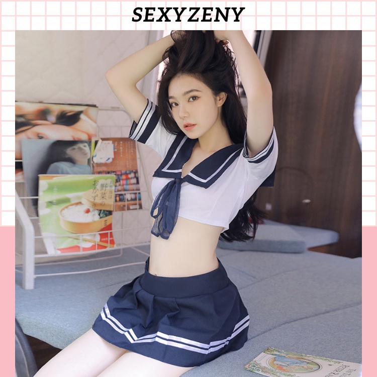 Đồ ngủ sexy cosplay hóa trang học sinh , Bộ đồ ngủ làm từ thành phần Polyester chân váy xếp ly SEXYZEMY STORE | BigBuy360 - bigbuy360.vn