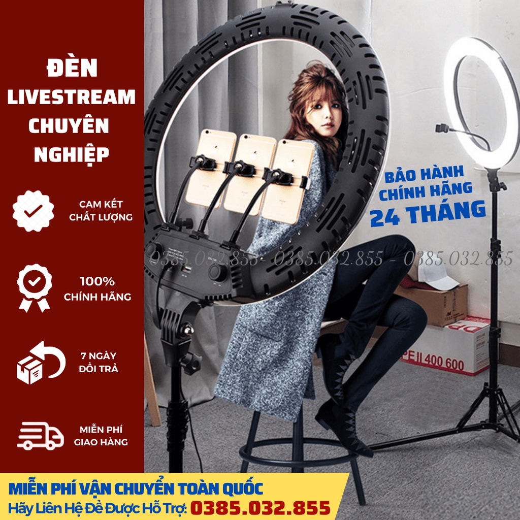 Đèn livestream cao cấp siêu sáng, hỗ trợ bán hàng, phun xăm, chụp ảnh, trang điểm hàng chính hãng - Bảo hành 24 THÁNG