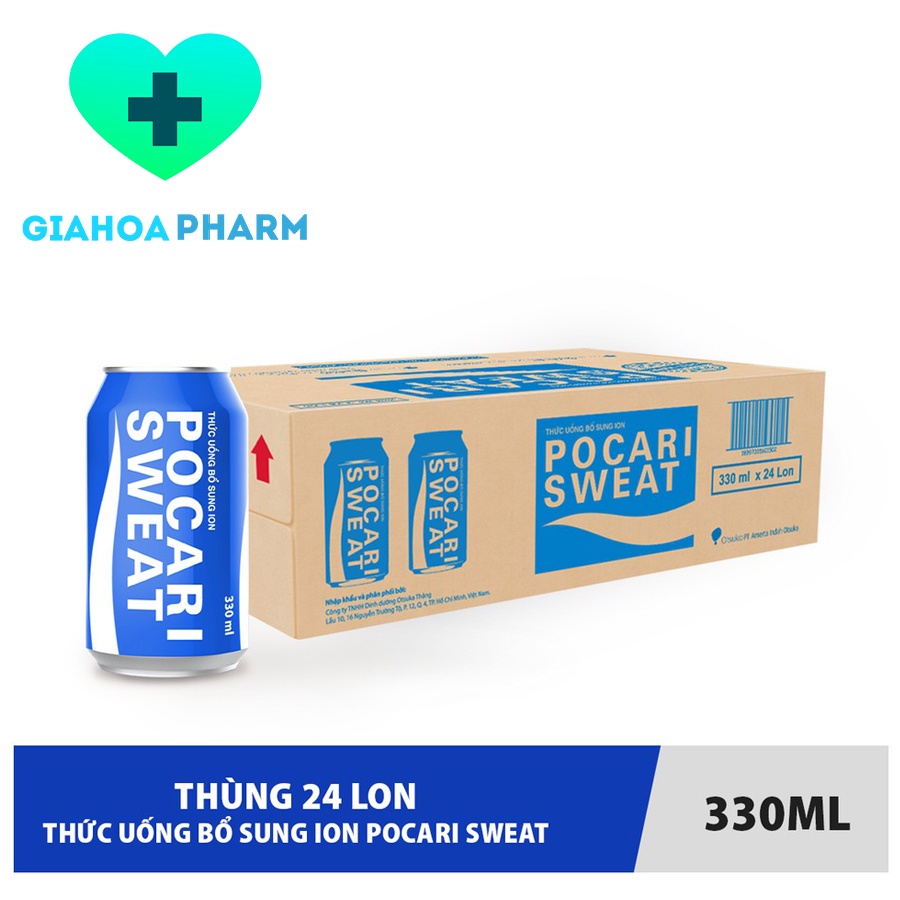 Nước uống bổ sung ion Pocari Sweat - Thùng 24 lon x 330ml/lon