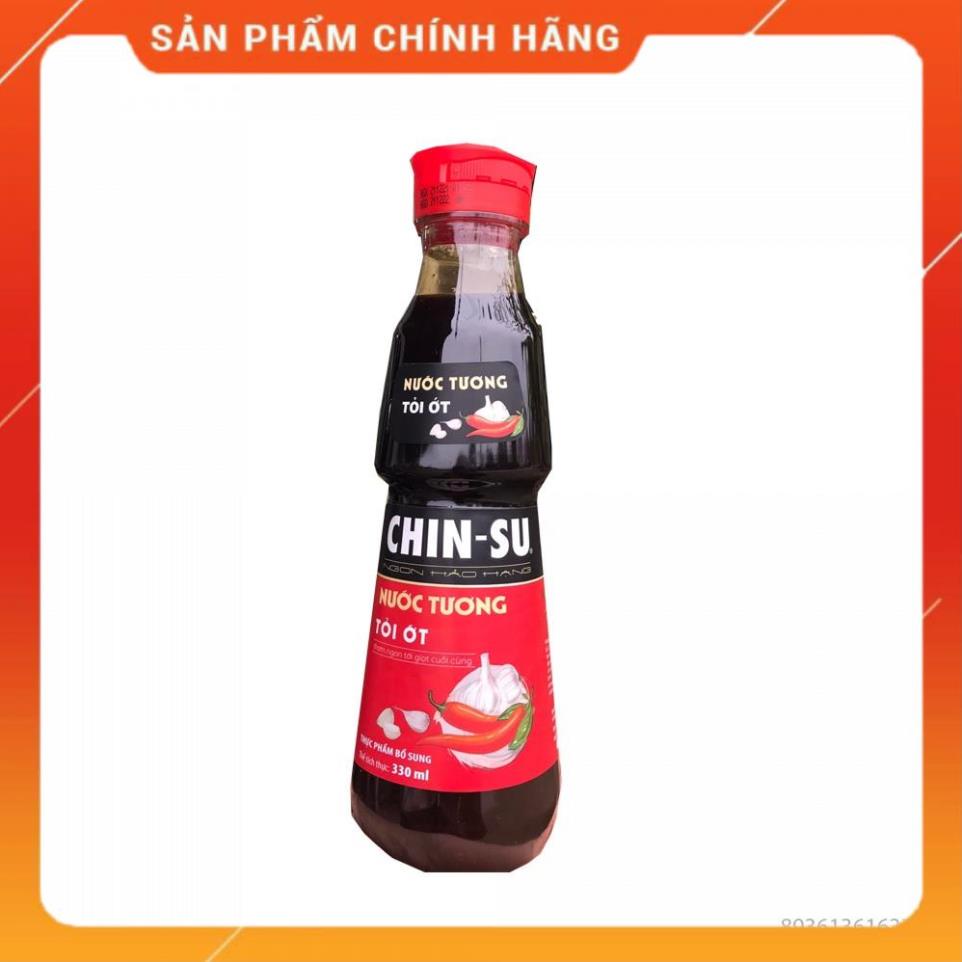Nước tương Chinsu TỎI ỚT  chai 330ml