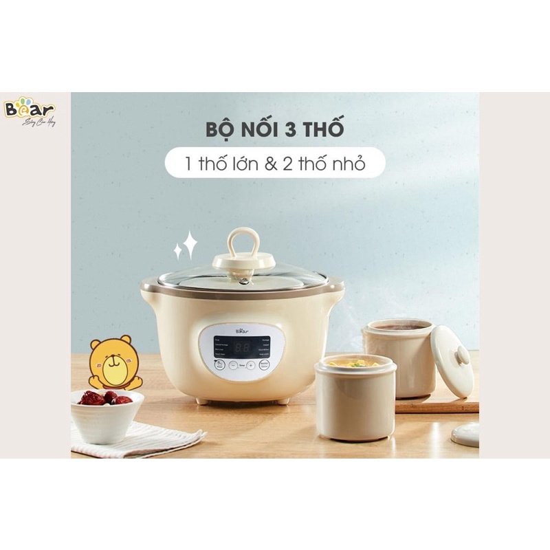 NỒI CHÁO CHẬM BEAR 1.6L TIẾNG VIỆT, BẢN TIẾNG ANH TẶNG KÈM DECAL TIẾNG VIỆT