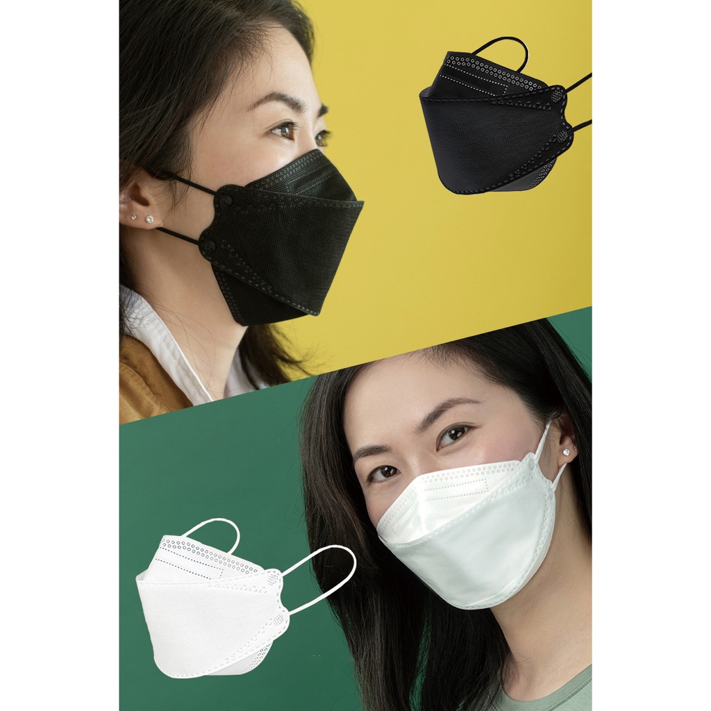 Khẩu trang y tế 3D (10 chiếc) 4 lớp KF94 kháng khuẩn thiết kế Hàn Quốc trắng nhiều màu thông thoáng (Tặng túi)