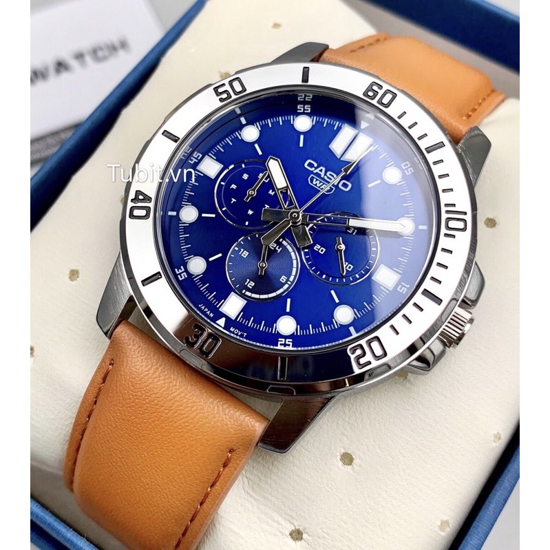 Đồng hồ nam dây da Casio Anh Khuê MTP-VD300L-2EUDF