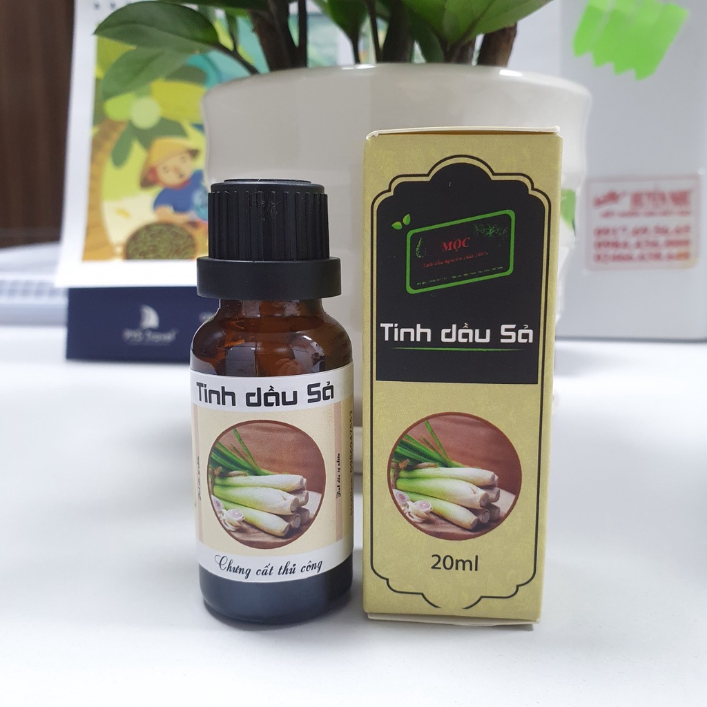 Tinh dầu Sả, quế, tràm, bạc hà chưng cất thủ công dung tích 20ml (cam kết 100% tự nhiên)