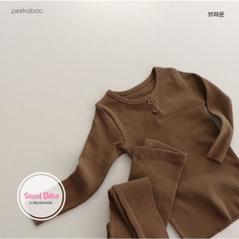 Bộ rời dài tay thu đông chất gân mỏng Golgi Peekaboo made in Korea