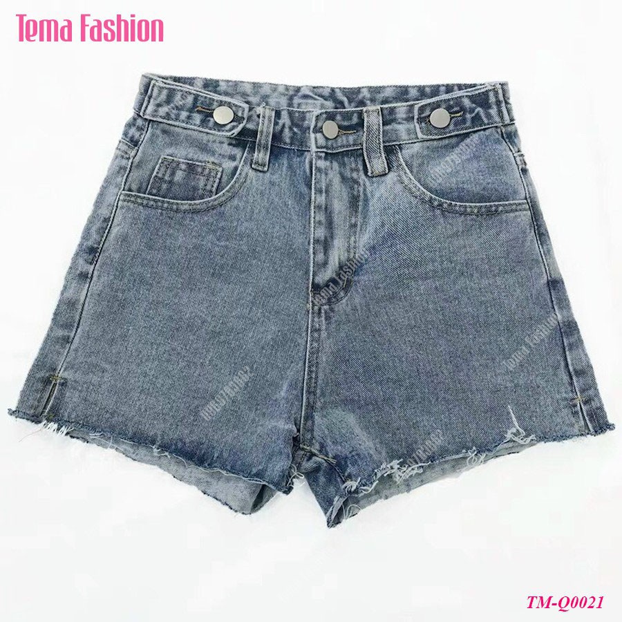 [ Mã FADIRECT20 giảm 20K đơn 150K] Quần short jean nữ TEMA - Quần đùi nữ jeans xanh gấu cắt siêu đẹp