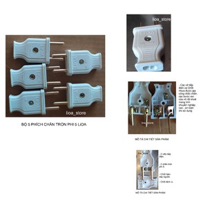 BỘ 5 PHÍCH CẮM DẸT, TRÒN PHI 4,5 LiOA.