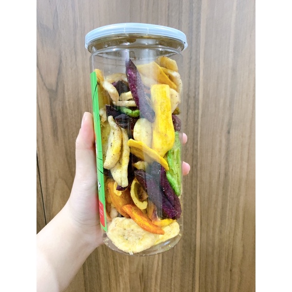 Trái cây sấy nguyên miếng thập cẩm  260g ăn vặt Min's food đảm bảo chất lượng