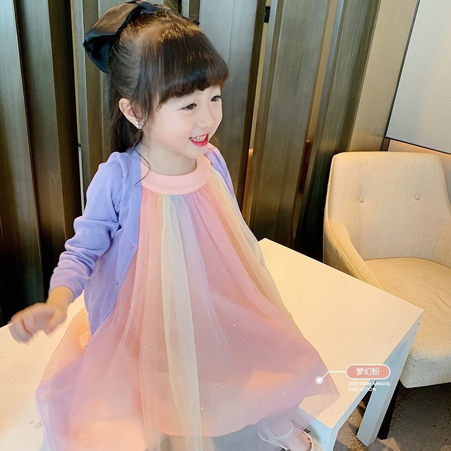 Đầm Công Chúa Hai Dây Bằng Vải Cotton Dệt Kim Thời Trang Mùa Hè Dành Cho Bé Gái