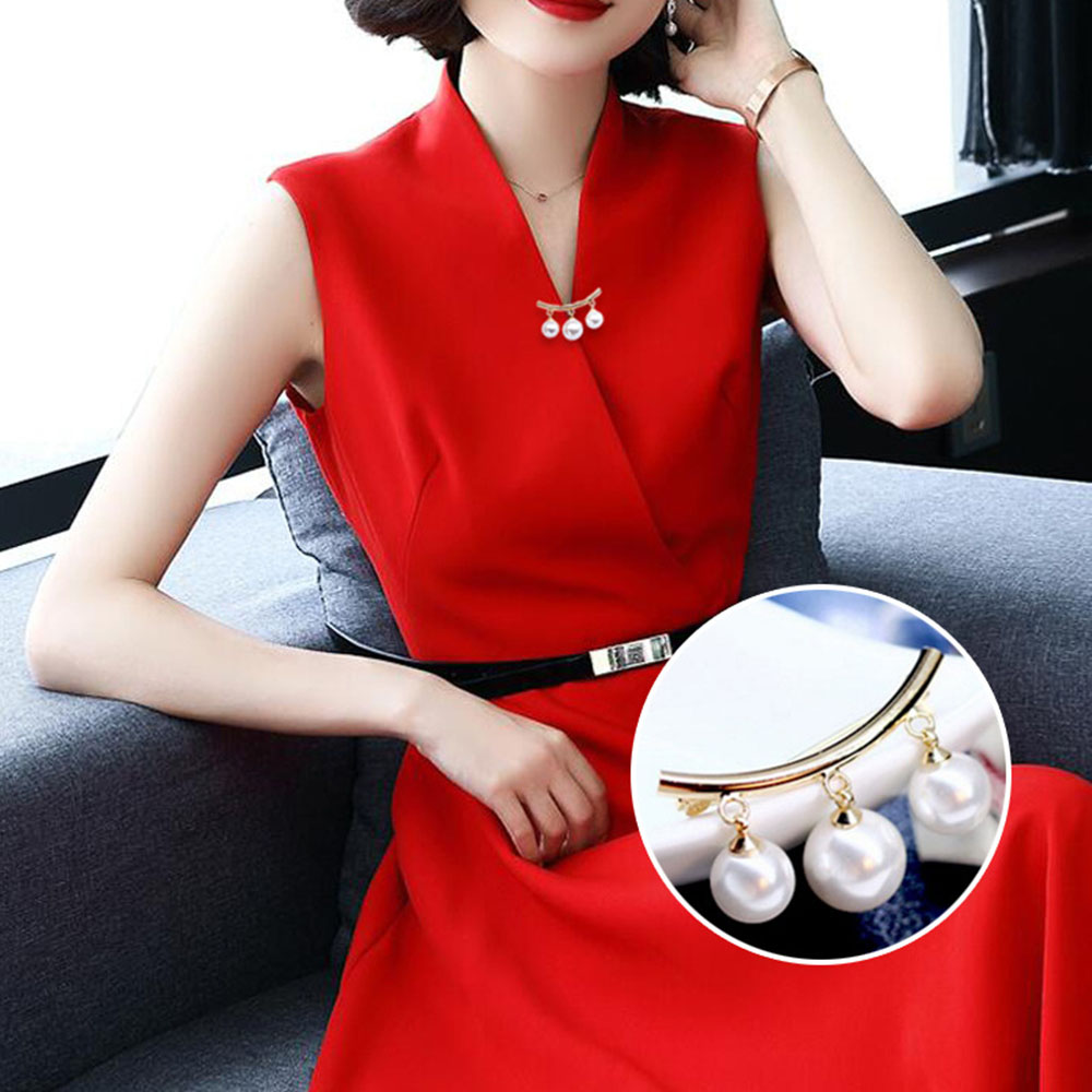 Ghim Cài Áo Đính Ngọc Trai Nhân Tạo Thời Trang