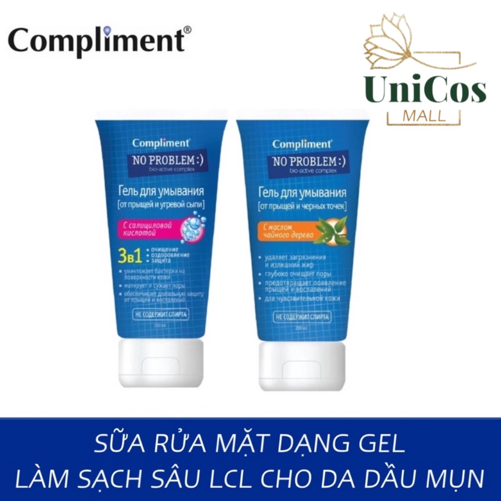 Sữa rửa mặt Compliment No Problem 200ml ngăn ngừa mụn cho da dầu mụn và da thường 200 ml
