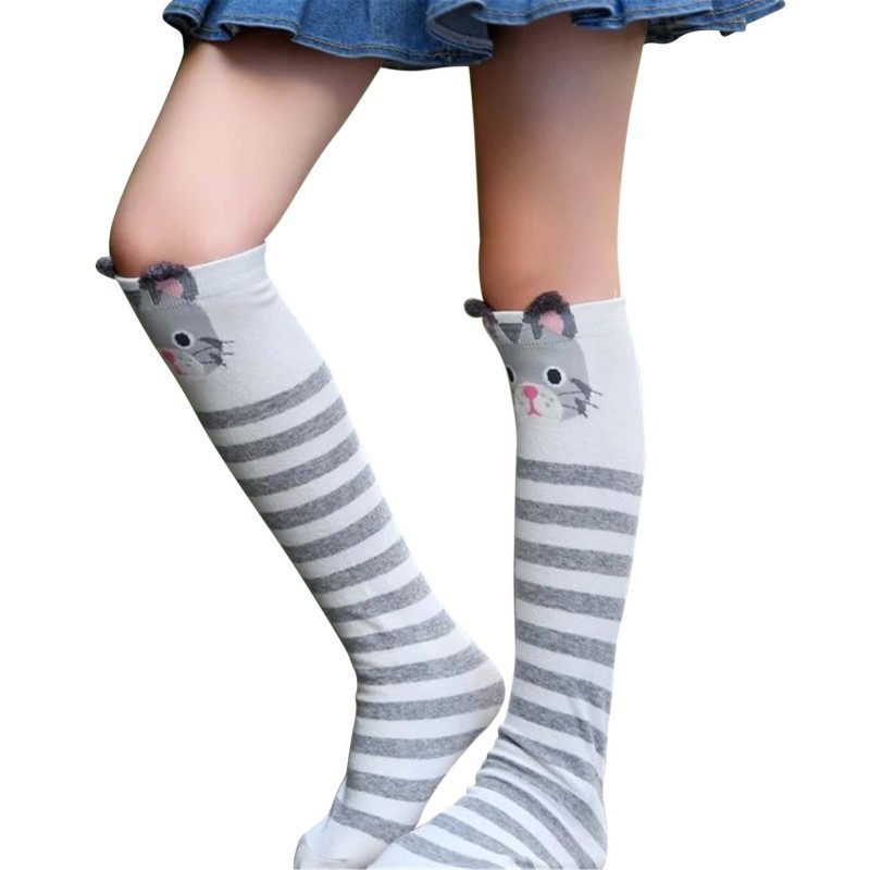 Đôi vớ sọc dài họa tiết hoạt hình dễ thương cho bé