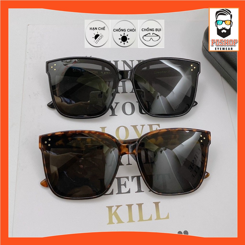 Mắt kính mát nam nữ kính râm HÀN QUỐC FULLBOX HÃNG POSHOP GM5043 vuông chống uv400 trend