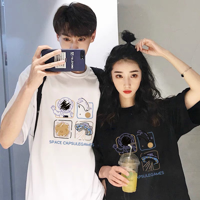 Áo Nasa, áo phông đôi nam nữ, áo thun nam nữ Form rộng tay lỡ, chất cotton su, không nhăn, thoáng mát, in hình 5D | BigBuy360 - bigbuy360.vn