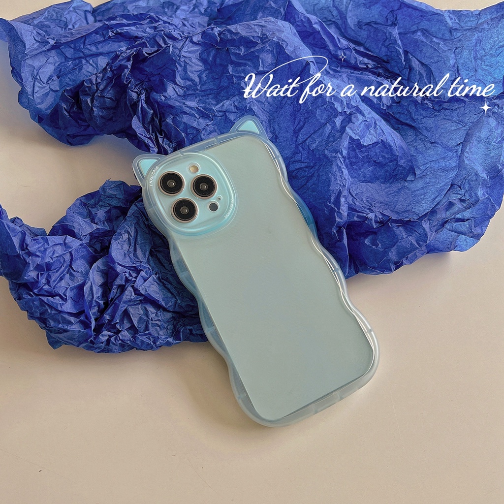 Ốp Điện Thoại tpu Trong Suốt Họa Tiết Tai Mèo Hoạt Hình Cho iphone 13 pro max ins12 pro max x/xs max11 pro max xsmax