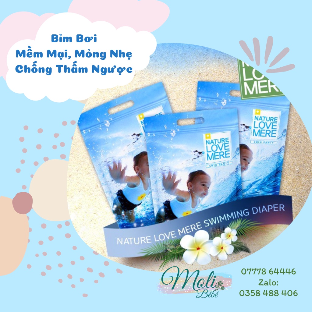 Tã bỉm bơi cho bé Nature Love Mere siêu mỏng size quần L3 XL3
