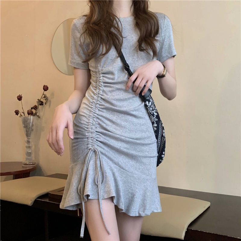 Đầm Thun Trễ Vai Phối Dây Rút Xếp Ly Thời Trang Cho Nữ  tao bao