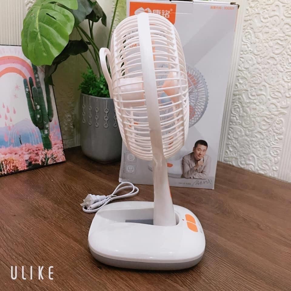 Quạt tích điện Mini ông tây để bàn F0166 sử dụng pin sạc USB tiện dụng