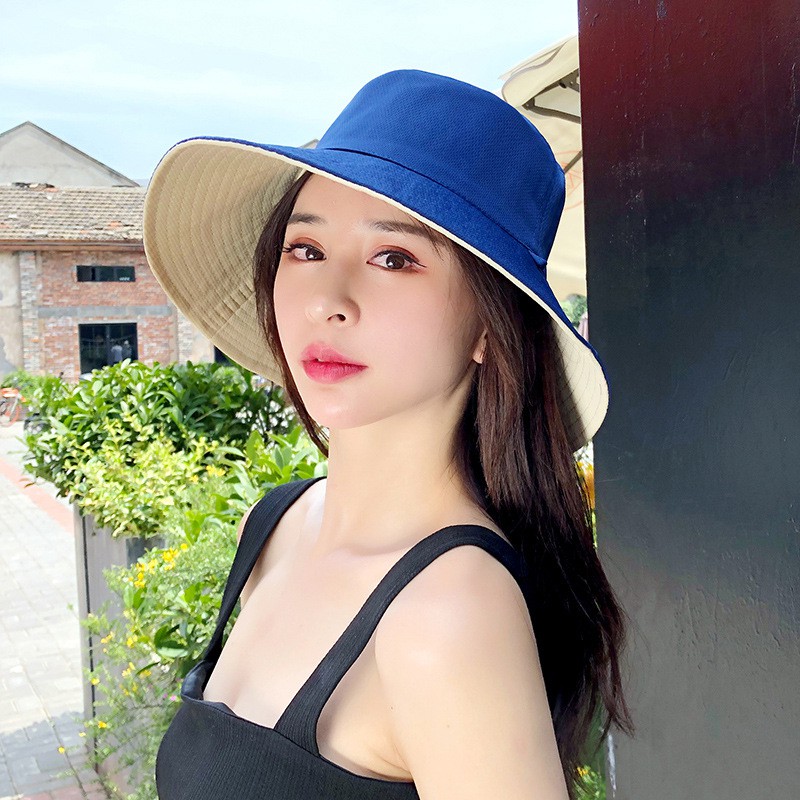Nón Bucket Nữ Sử Dụng 2 Mặt Chất Cotton Thoáng Mát Thời Trang Hàn Quốc