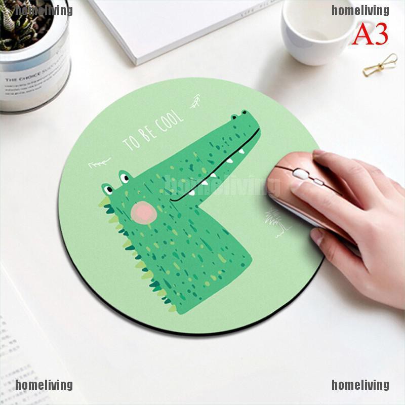 Miếng lót chuột cao su hình tròn chống trượt in chữ hoạt hình dễ thương